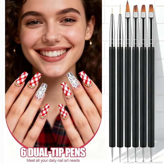 Alt view image 5 of 6 - Artdone Nail Striping Tape Lines Kit With Nail Art Pens Liner Brushes