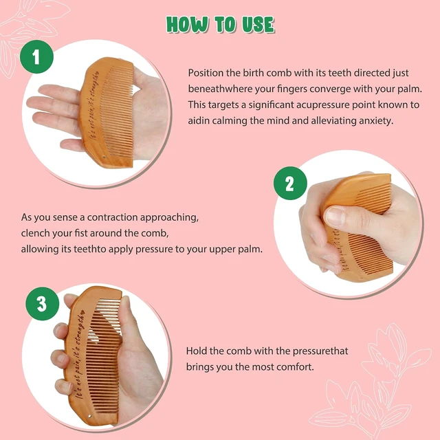 Alt view image 2 of 6 - Arrozon Birth Comb for Women Labor, Pregnant Mom Hospital Bag Must Haves