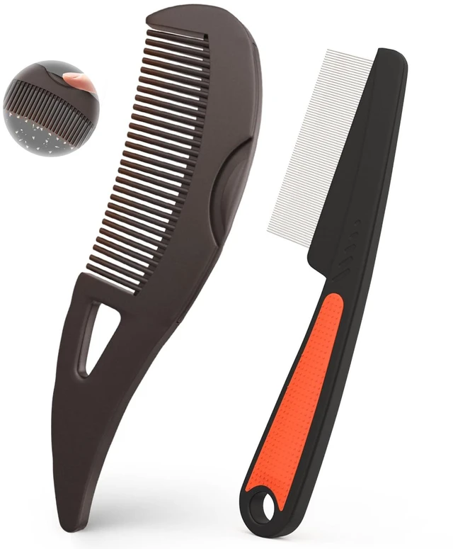 Main image of Dandruff Comb Removal 2PC Hollow Fine Tooth Scalp Detox Hair Care Tool
