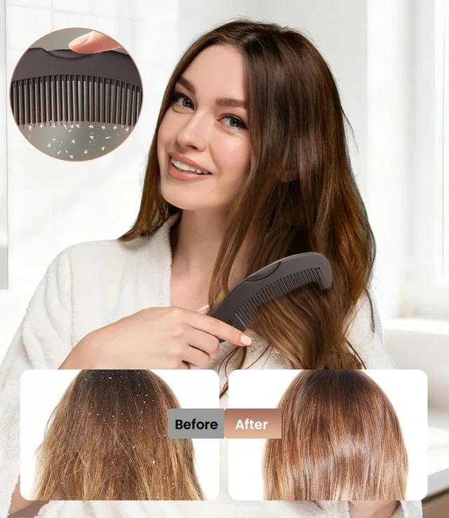 Alt view image 5 of 6 - Dandruff Comb Removal 2PC Hollow Fine Tooth Scalp Detox Hair Care Tool