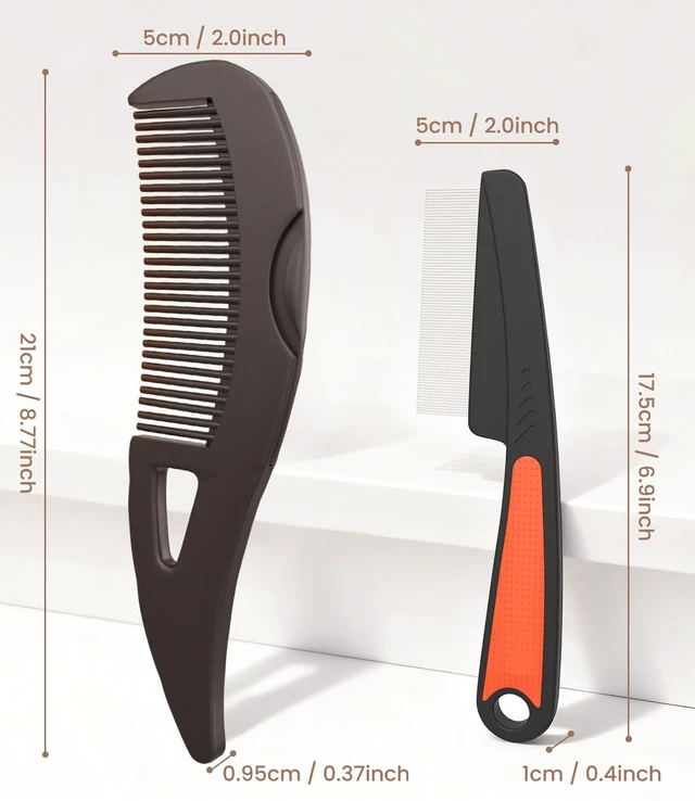 Alt view image 4 of 6 - Dandruff Comb Removal 2PC Hollow Fine Tooth Scalp Detox Hair Care Tool