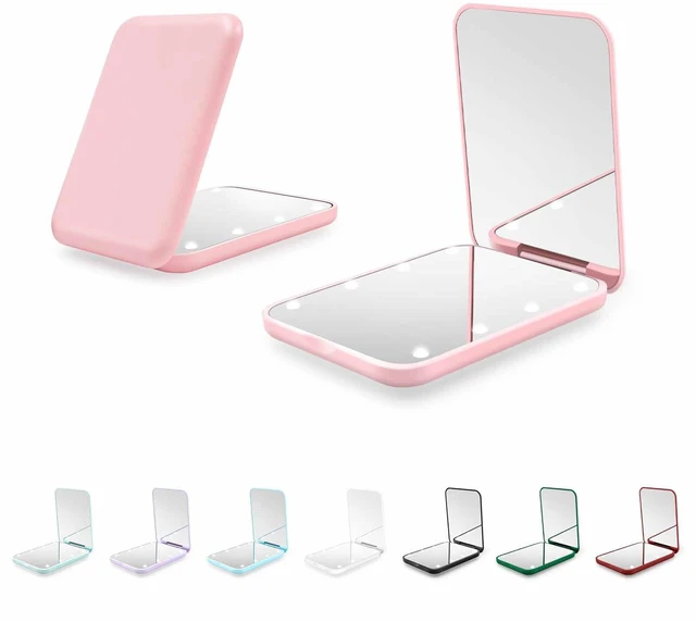 Main image of Compact Mirror with Light, 1X/3X Magnification LED Pocket Mirror for Women