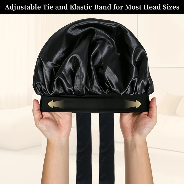 Alt view image 6 of 6 - Silk Bonnet for Sleeping Women Satin Cap Reduce Frizz & Hair Breakage
