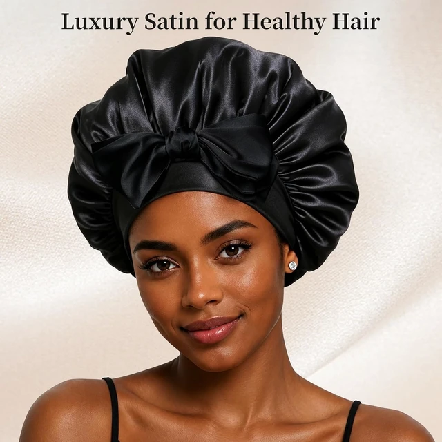 Alt view image 3 of 6 - Silk Bonnet for Sleeping Women Satin Cap Reduce Frizz & Hair Breakage