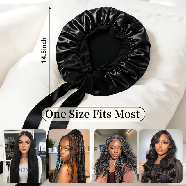 Alt view image 4 of 6 - Silk Bonnet for Sleeping Women Satin Cap Reduce Frizz & Hair Breakage