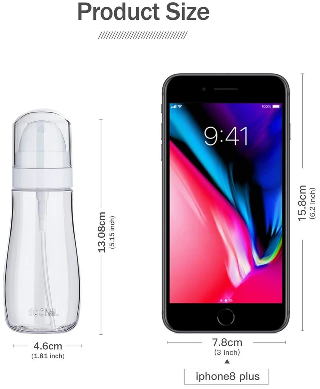 Alt view image 6 of 6 - Yolaist Small Spray Bottle with Fine Mist, 2 Pack 3.4oz/100ml TSA Approved Travel Size, Refillable Empty Mister Spray Bottles for Hair, Face, Plants, Cleaning, Cosmetics & Essential Oils