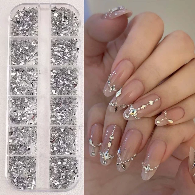 Alt view image 3 of 6 - ONPRESS 4Boxes/48Gird Colorful Rhinestones Nail Art Charms 3D Flatback Rhinestones for Nails Art Design Heart Star Flower Nail Diamonds Kawaii Nail Crafts Acrylic Diamonds for Women Manicure