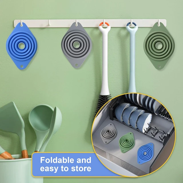 Alt view image 2 of 7 - Kitchen Funnel Set 3 Pack,Funnels for Kitchen Use Filling Bottles,Silicone Funnel Collapsible,Small Funnels for Filling Small Bottles