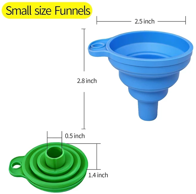 Alt view image 6 of 7 - 4-Pack Kitchen Funnel Set, Small and Large, Upgraded Kitchen Gadgets Accessories Foldable Silicone Collapsible Funnels for Filling Water Bottle Liquid Transfer Food Grade