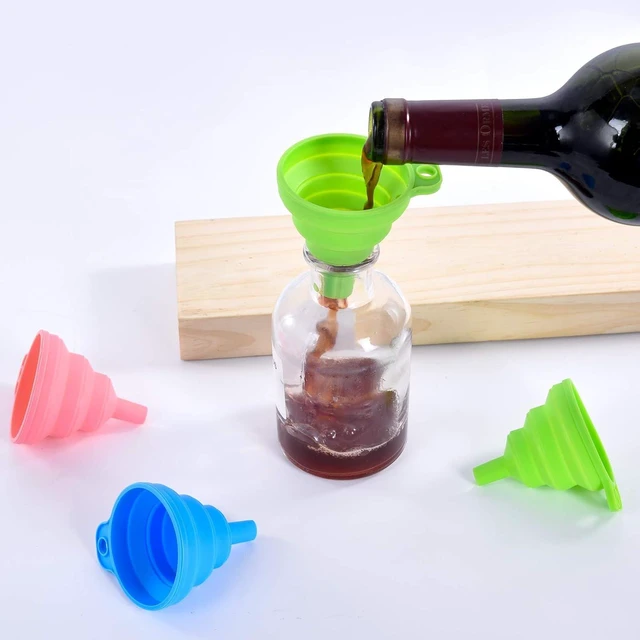 Alt view image 5 of 7 - Kitchen Silicone Collapsible Funnel Set of 3,Small and Large,Flexible-Foldable-Cooking-Food-Grade Funnels for Filling Small or Mini Bottles,Perfume,Filling Capsules,Fry Oil Filter,Essential Oil,Spice