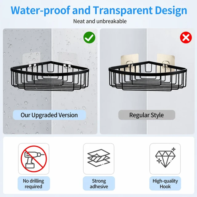 Alt view image 4 of 7 - Shower Caddy Adhesive Replacement, 6 PCS Strong Shower Adhesive Strips