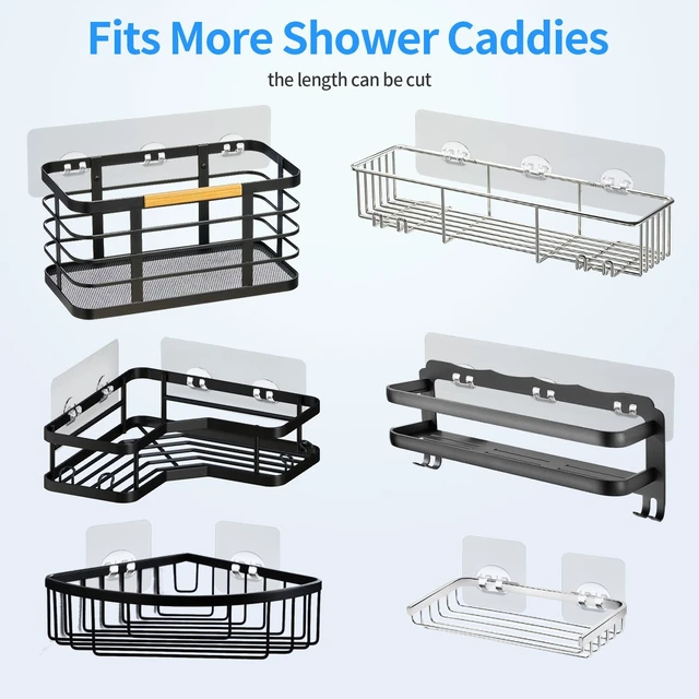 Alt view image 6 of 7 - Shower Caddy Adhesive Replacement, 6 PCS Strong Shower Adhesive Strips