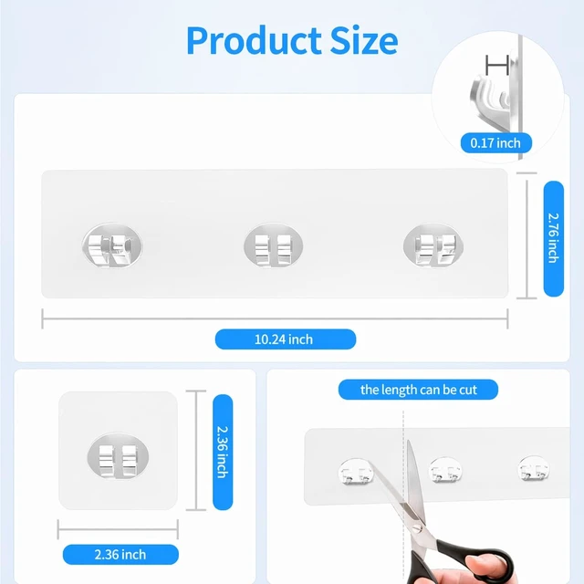 Alt view image 2 of 7 - Shower Caddy Adhesive Replacement, 6 PCS Strong Shower Adhesive Strips