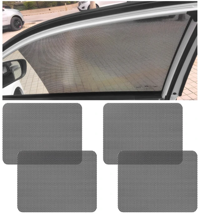 Main image of 4 PCS Car Side Window Sunshade, Static Cling Auto Sun Shades UV Rays Protective Cover, Washable Reusable Window Sun Glare Shield Privacy Protector for Cars Trucks SUVs