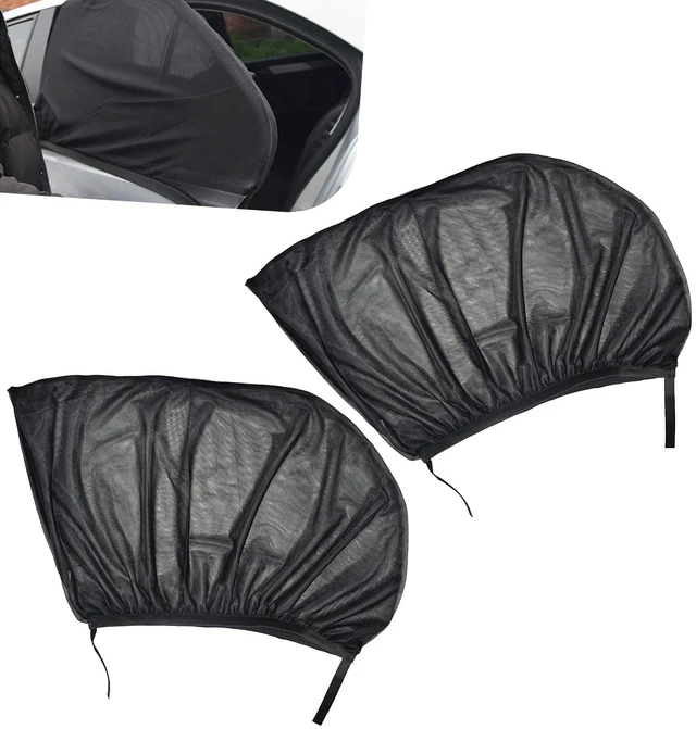 Main image of 2 PCS Car Window Shades, Breathable Mesh Screen Sunshade for Front Window, Block Light Car Privacy Curtains, Side Window Sun Shade for Taking a nap, Changing Clothes, Camping (Black)