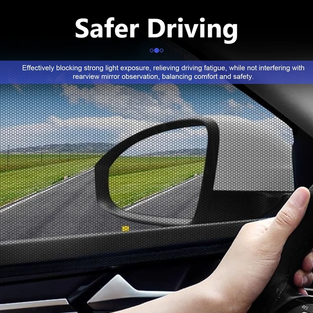 Alt view image 5 of 7 - 2 PCS Car Window Shades, Breathable Mesh Screen Sunshade for Front Window, Block Light Car Privacy Curtains, Side Window Sun Shade for Taking a nap, Changing Clothes, Camping (Black)