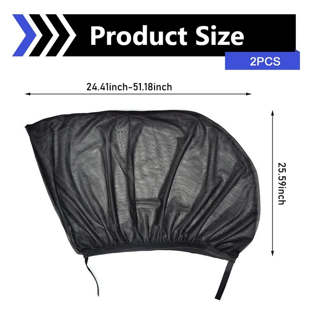 Alt view image 2 of 7 - 2 PCS Car Window Shades, Breathable Mesh Screen Sunshade for Front Window, Block Light Car Privacy Curtains, Side Window Sun Shade for Taking a nap, Changing Clothes, Camping (Black)