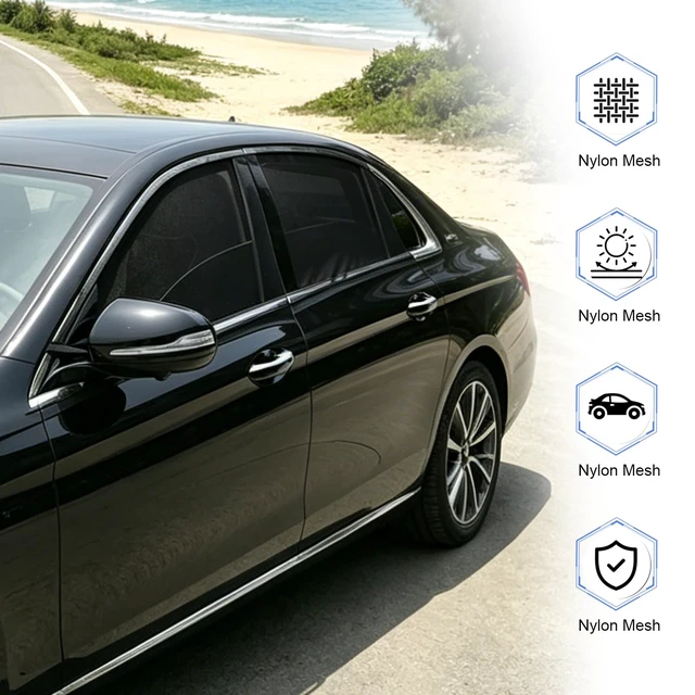 Alt view image 3 of 7 - 2 PCS Car Window Shades, Breathable Mesh Screen Sunshade for Front Window, Block Light Car Privacy Curtains, Side Window Sun Shade for Taking a nap, Changing Clothes, Camping (Black)