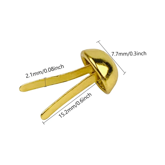 Alt view image 2 of 5 - 100 PCS Brass Paper Fasteners Metal Brass Fasteners, Mini Brads for Paper Crafts DIY Pins for Crafts (Gold)