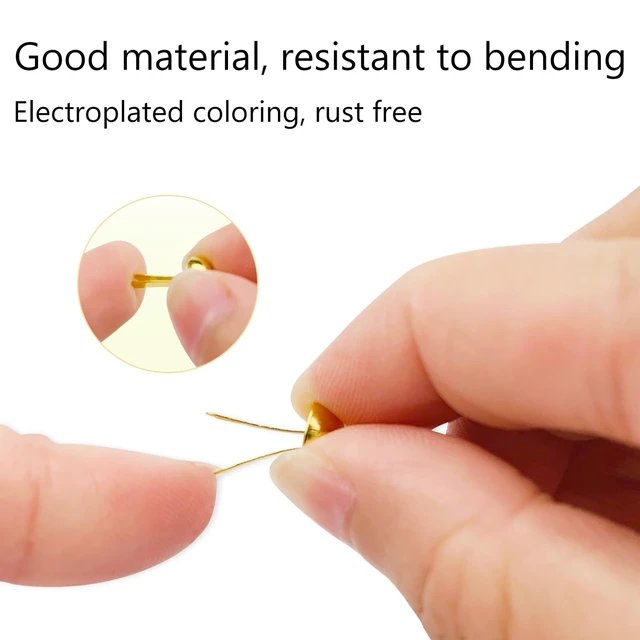 Alt view image 4 of 5 - 100 PCS Brass Paper Fasteners Metal Brass Fasteners, Mini Brads for Paper Crafts DIY Pins for Crafts (Gold)