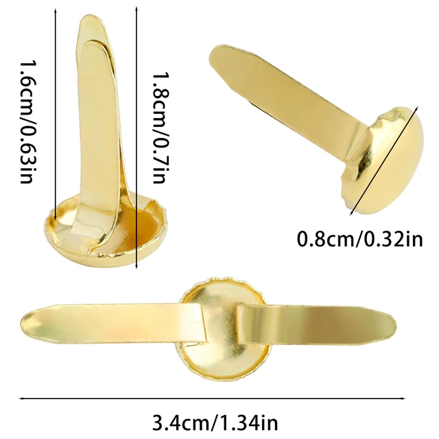 Alt view image 5 of 5 - Monigte Brass Fasteners 300 Pack Small Brads for Paper Crafts Scrapbooking DIY Handmade Cards School Projects
