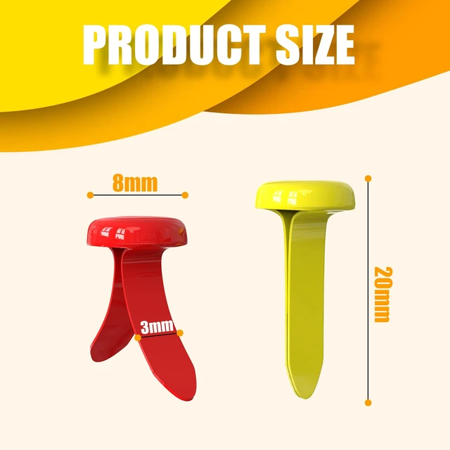 Alt view image 2 of 6 - 100PCS 0.3 x 0.7Inch Mini Brass Brads, Small Reusable Metal Paper Fasteners