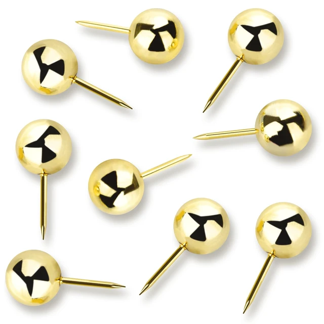 Alt view image 2 of 7 - 60 Pcs Push Pins, Thumb Tacks for Decorative Wall,Gold Thumbtacks for Bulletin Board Corkboard Map Calendar Photo Home Office