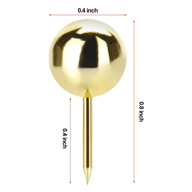 Alt view image 5 of 7 - 60 Pcs Push Pins, Thumb Tacks for Decorative Wall,Gold Thumbtacks for Bulletin Board Corkboard Map Calendar Photo Home Office