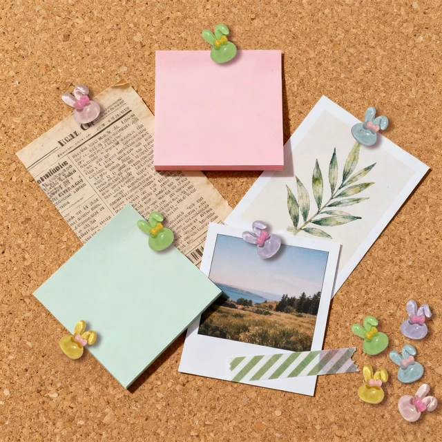 Alt view image 5 of 6 - 50 PCS Cute Rabbit Push Pins,Animals Push Pins, Fun Thumbtack, Decorative Thumb Tacks for Bulletin Board Cork Board, Reusable&Cute Wall Decor.