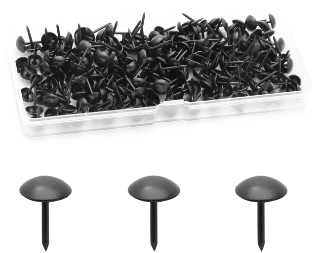 Main image of 200 Pcs Metal Upholstery Tacks, Thumb Tacks, Black, 13mm×7.5mm
