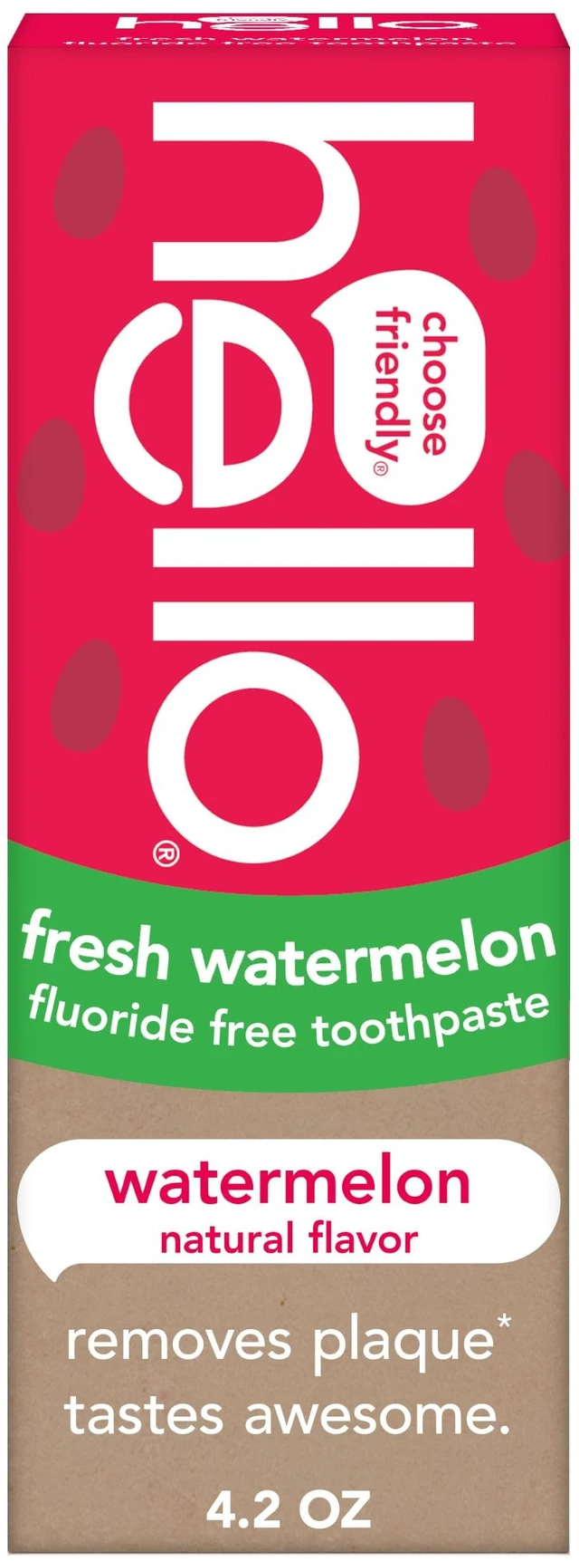 Main image of hello Kids Fluoride Free Toothpaste, Fresh Watermelon, 4.2 oz