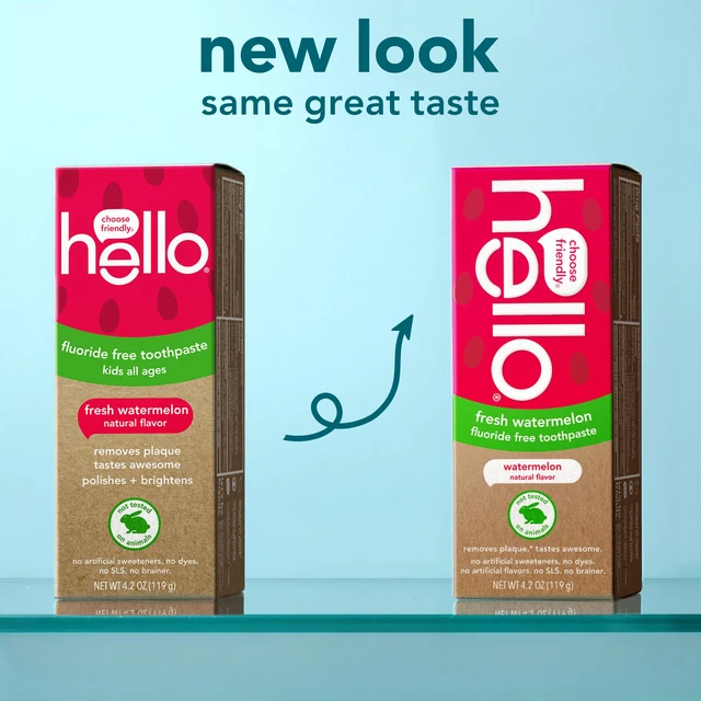 Alt view image 3 of 6 - hello Kids Fluoride Free Toothpaste, Fresh Watermelon, 4.2 oz