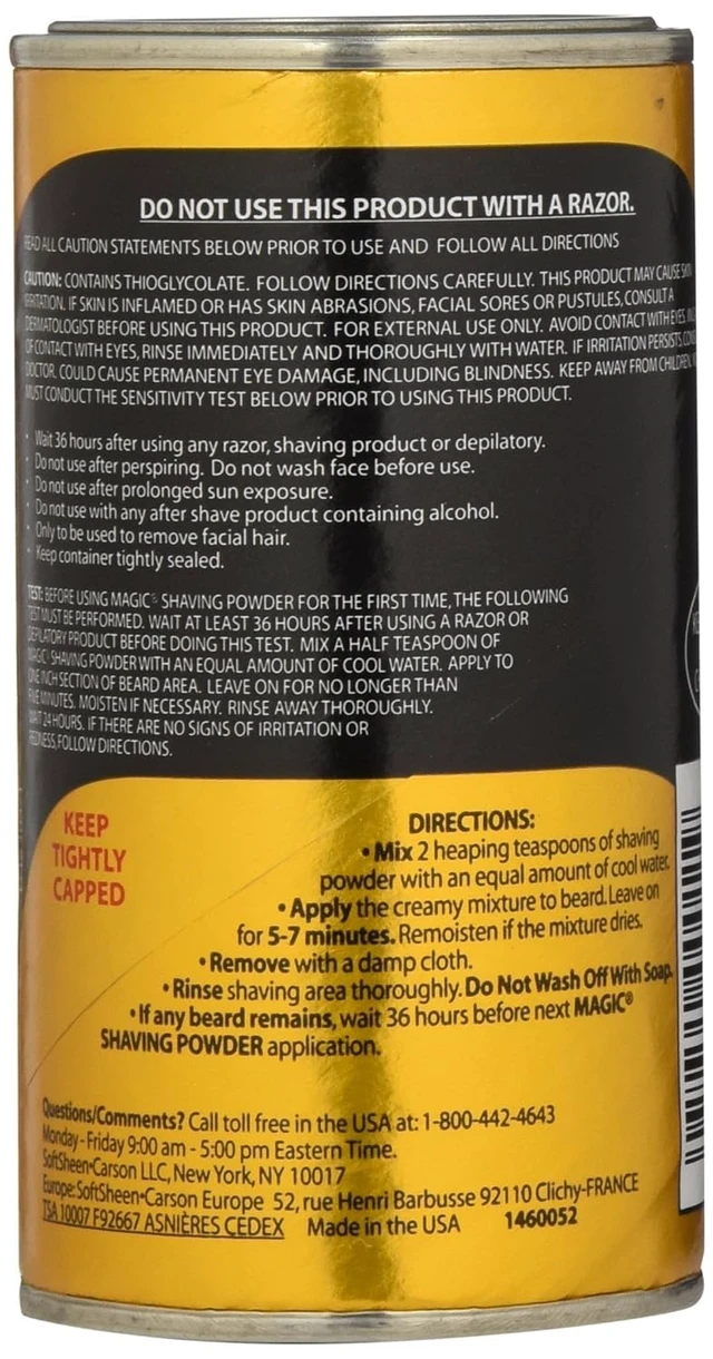 Alt view image 5 of 7 - SoftSheen-Carson Magic Razorless Shaving for Men, Magic Shaving Powder with Fragrance, Coarse Textured Beards, Formulated for Black Men, Depilatory, Helps Stop Razor Bumps, Since 1901, 4.5 oz