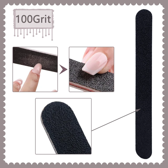 Alt view image 2 of 7 - Nail File and Buffer Block, Professional Manicure Tools Kits, 100/180 Grit, Black Nail Pedicure File and Sanding Buffing Grinding Plisher File