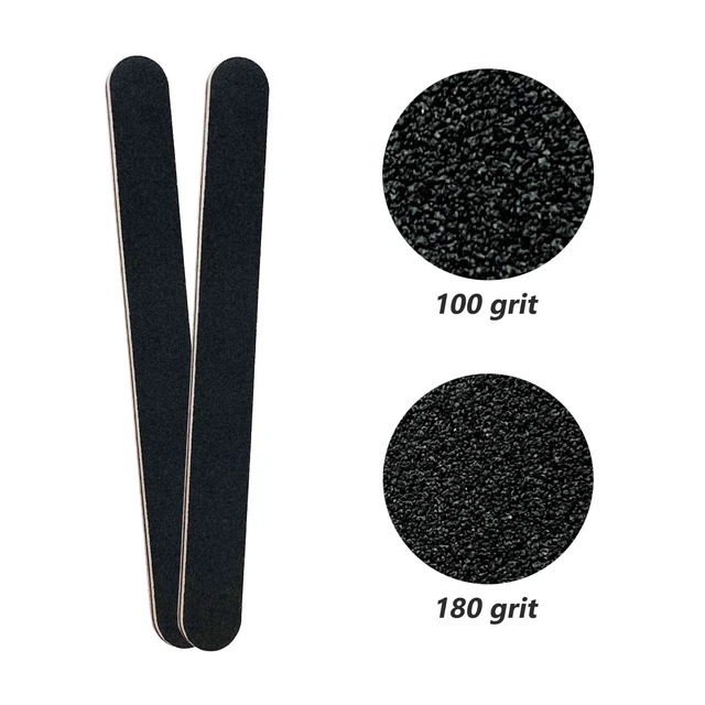 Alt view image 7 of 7 - Nail File and Buffer Block, Professional Manicure Tools Kits, 100/180 Grit, Black Nail Pedicure File and Sanding Buffing Grinding Plisher File