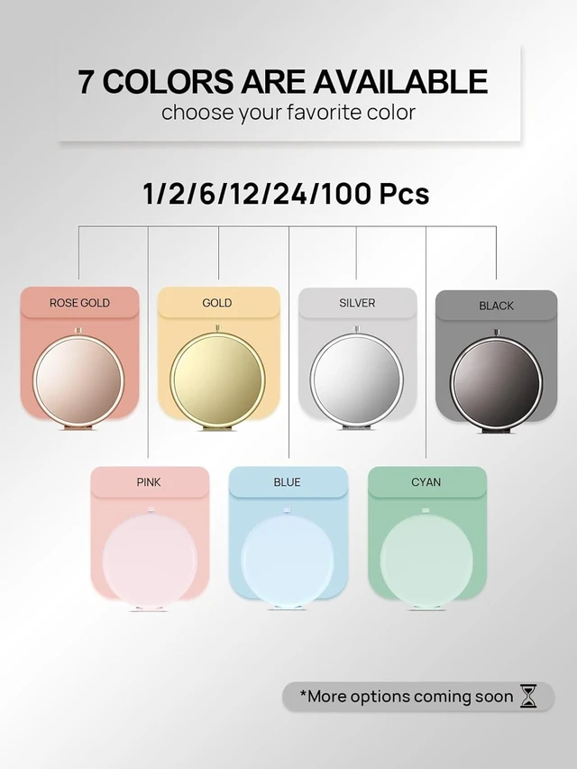 Alt view image 2 of 6 - Compact Mirror, 1x/2x Magnification Pocket Mirror, Silver