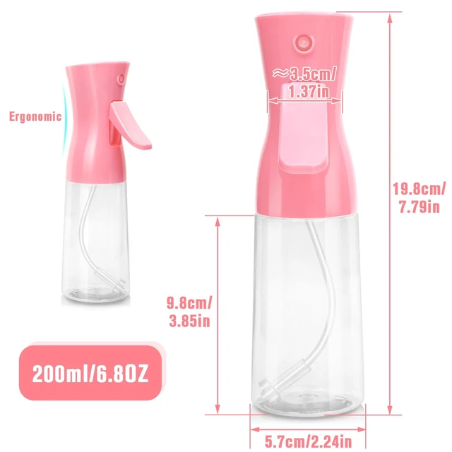 Alt view image 4 of 6 - Spray Bottle,Fine Mist Spray for Hair,Ultra-Fine Continuous Spray Bottle for Skincare,Plant Care,Pet Grooming,Cleaning, Refillable Spray Container,Christmas Gift (1Pcs Light Pink 6.8oz)