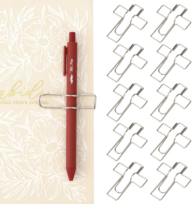 Main image of Mr. Pen- Metal Cross Pen Clips, 10 pcs, Silver Cross Pen Holder