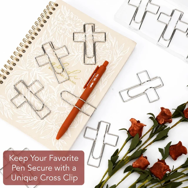 Alt view image 4 of 6 - Mr. Pen- Metal Cross Pen Clips, 10 pcs, Silver Cross Pen Holder