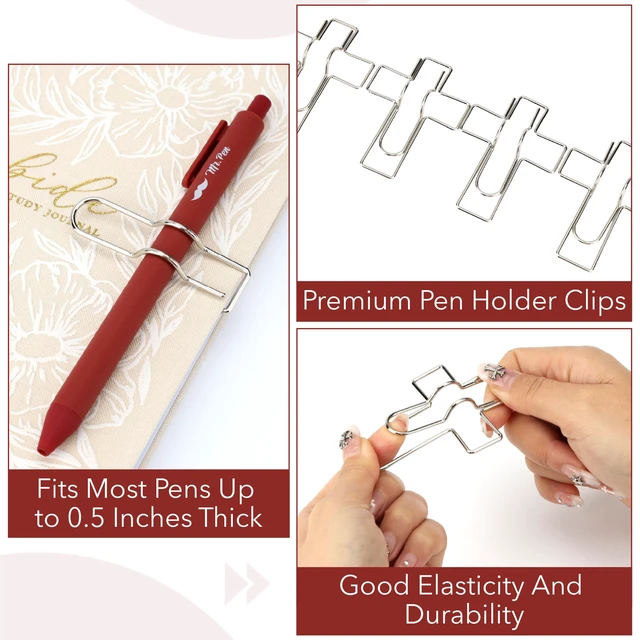 Alt view image 5 of 6 - Mr. Pen- Metal Cross Pen Clips, 10 pcs, Silver Cross Pen Holder