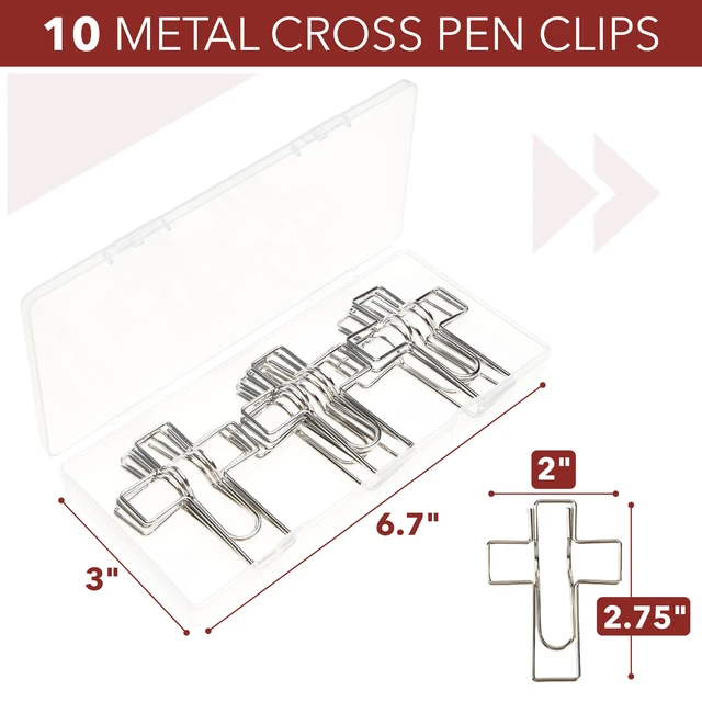 Alt view image 3 of 6 - Mr. Pen- Metal Cross Pen Clips, 10 pcs, Silver Cross Pen Holder
