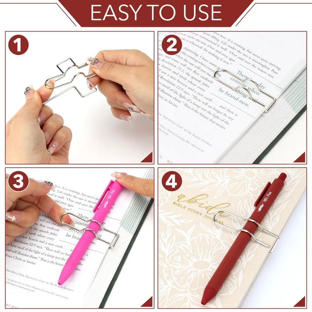 Alt view image 6 of 6 - Mr. Pen- Metal Cross Pen Clips, 10 pcs, Silver Cross Pen Holder