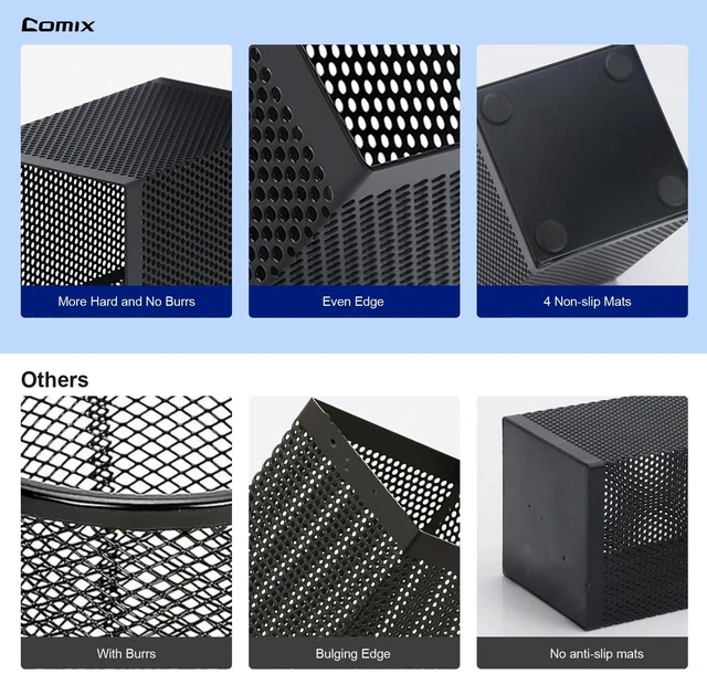 Alt view image 2 of 6 - Comix Mesh Pen Holder, Desk Organizer for Home Office, Black