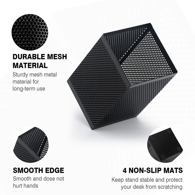 Alt view image 6 of 6 - Comix Mesh Pen Holder, Desk Organizer for Home Office, Black