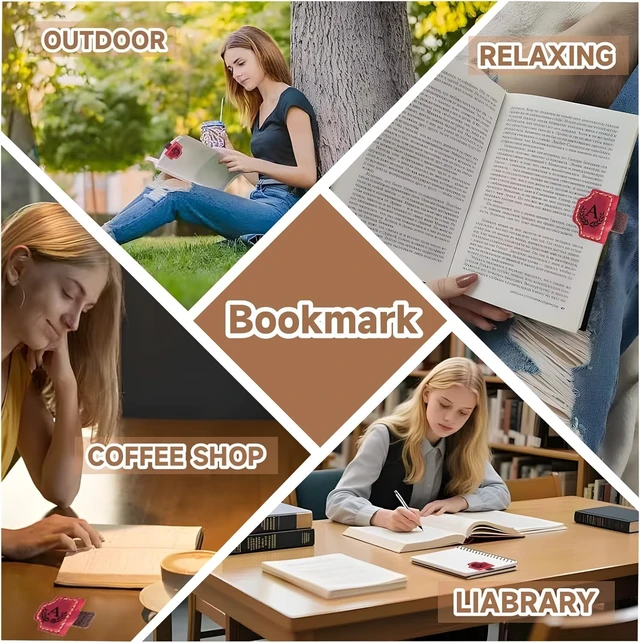 Alt view image 2 of 7 - Bygone Mark Personalized Magnetic Leather Bookmark with Pen Holder, Magnetic Cross Bookmark, Christian Book Lovers Reading Accessory, Marker for Book Lovers Men Women (Red, Cross)