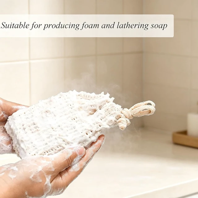 Alt view image 2 of 7 - Soap Bag,5 Packs Bar Saver Pouch,Sisal Soap Saver Bag