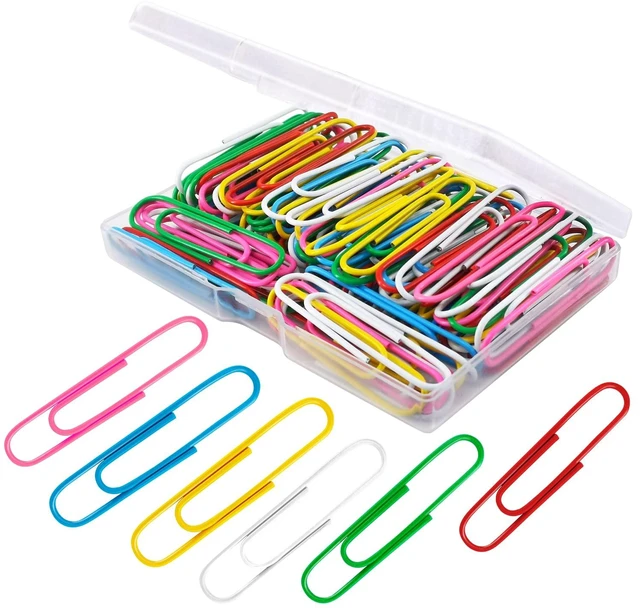Main image of Paper Clips, 100Pcs 2 Inch Large Paperclips Assorted Color