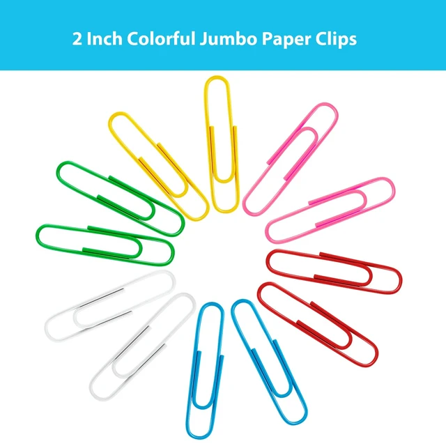 Alt view image 6 of 6 - Paper Clips, 100Pcs 2 Inch Large Paperclips Assorted Color