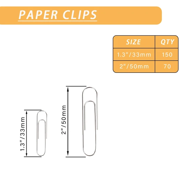 Alt view image 2 of 6 - 220pcs Silver Paper Clips, Medium and Jumbo Size (1.3 inch & 2 inch) Office Paperclips - with Storage Box in Each Size for Easy Storage