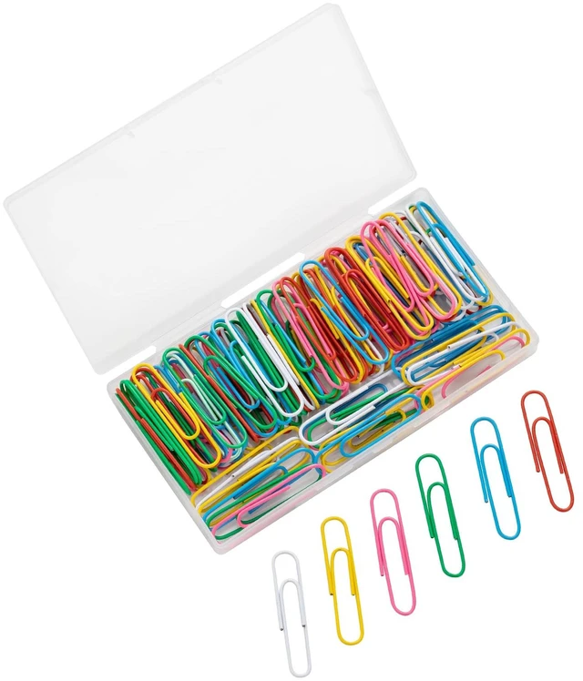 Main image of 110 Pcs 2 Inch Colorful Paper Clips, Assorted Colored Coated Jumbo Reusable Big Paperclips, Durable and Rustproof, Large Colored Paperclips for Office School Document Organizing